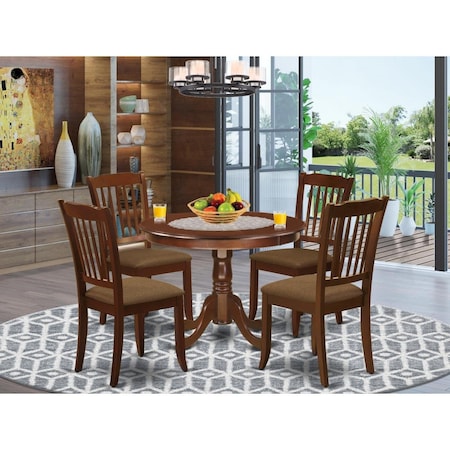 East West Furniture 5 Piece Hartland Dining Set - Mahogany HLDA5-MAH-C